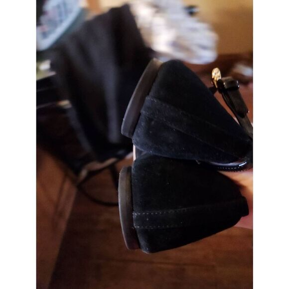 TORY BURCH Ashton black patent T-strap flat shoes sz 8 - Picture 4 of 6